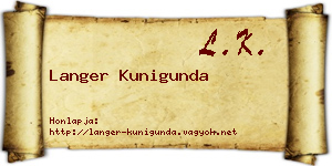 Langer Kunigunda névjegykártya